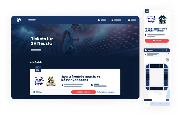 Screenshot of the ticketing platform